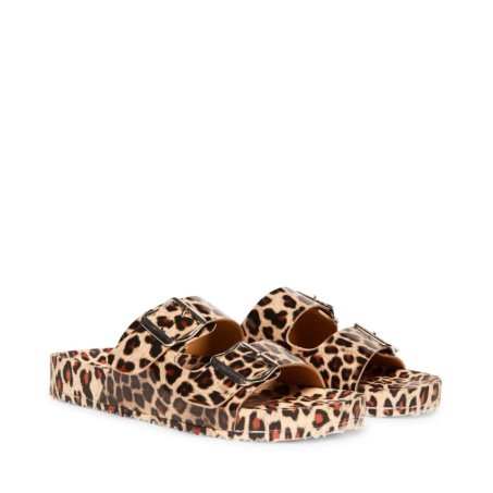 Sandalias de Diapositivas Steve Madden Teddy-t Mujer Leopardo | ES HM68SE